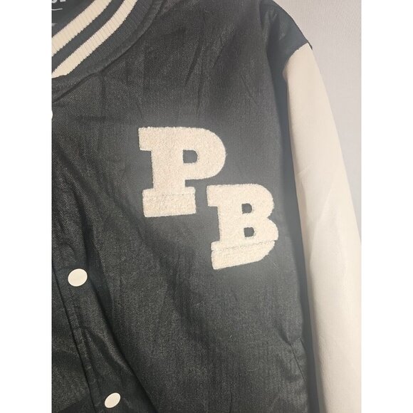 Playboy Varsity Jacket Mens Large XL Black White Long Sleeve Logo Bunny Graphic - Picture 9 of 11